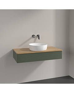 Villeroy und Boch Antao Waschtisch-Unterschrank K09111HL 100x19x50cm, Waschbeckenplattenfarbe honey oak, leaf green matt lacquer