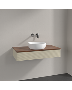 Villeroy und Boch Antao Waschtisch-Unterschrank K09112HJ 100x19x50cm, Waschbeckenplattenfarbe warm walnut, silk grey matt lacquer