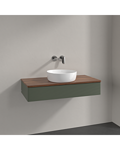 Villeroy und Boch Antao Waschtisch-Unterschrank K09112HL 100x19x50cm, Waschbeckenplattenfarbe warm walnut, leaf green matt lacquer