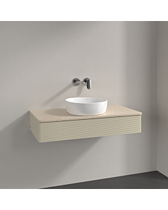 Villeroy und Boch Antao Waschtisch-Unterschrank K09113HJ 100x19x50cm, Waschbeckenplattenfarbe botticino, silk grey matt lacquer