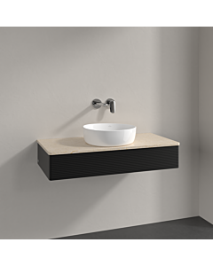 Villeroy und Boch Antao Waschtisch-Unterschrank K09113PD 100x19x50cm, Waschbeckenplattenfarbe botticino, black matt lacquer