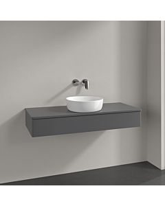 Villeroy &amp; Boch Antao vanity unit K10010GK 120x19x50cm, washbasin top color: anthracite matt lacquer