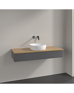 Villeroy &amp; Boch Antao vanity unit K10011GK 120x19x50cm, washbasin top color honey oak, anthracite matt lacquer