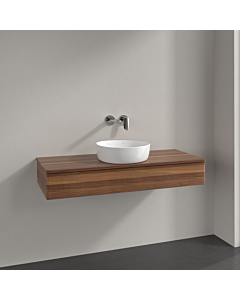 Meuble vasque Villeroy &amp; Boch Antao K10012HM 120 x 19 x 50 cm, plan vasque couleur noyer chaud, noyer chaud