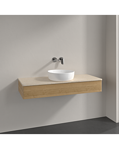 Villeroy &amp; Boch Antao vanity unit K10013HN 120x19x50cm, washbasin top color botticino, honey oak