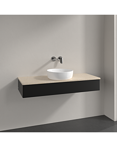 Villeroy &amp; Boch Antao vanity unit K10013PD 120x19x50cm, washbasin top color botticino, black matt lacquer