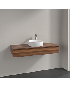 Villeroy &amp; Boch Antao vanity unit K10052HM 120x19x50cm, tap hole, washbasin top color warm walnut, warm walnut