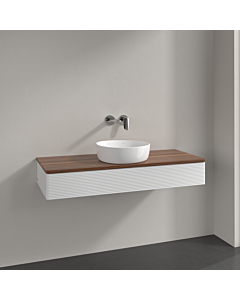 Villeroy und Boch Antao Waschtisch-Unterschrank K10112GF 120x19x50cm, Waschbeckenplattenfarbe warm walnut, glossy white lacquer
