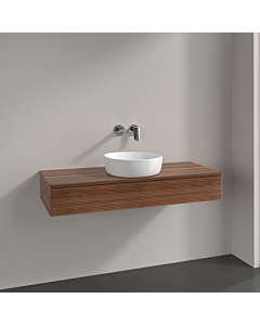 Meuble vasque Villeroy &amp; Boch Antao K10112HM 120 x 19 x 50 cm, plan vasque couleur noyer chaud, noyer chaud