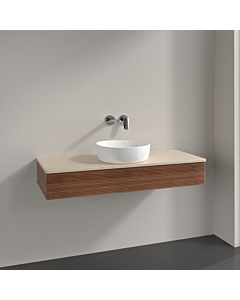 Villeroy &amp; Boch Antao vanity unit K10113HM 120x19x50cm, washbasin top color botticino, warm walnut