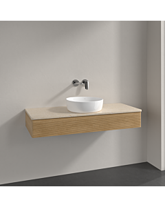 Villeroy und Boch Antao Waschtisch-Unterschrank K10113HN 120x19x50cm, Waschbeckenplattenfarbe botticino, honey oak