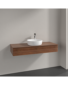 Villeroy &amp; Boch Antao vanity unit K10152HM 120x19x50cm, tap hole, washbasin top color warm walnut, warm walnut