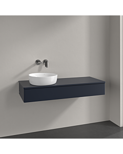 Meuble vasque Villeroy &amp; Boch Antao K11010HG 120 x 19 x 50 cm, plan vasque laqué, laque mate bleu nuit