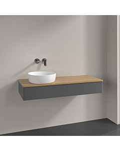 Villeroy &amp; Boch Antao vanity unit K11011GK 120x19x50cm, washbasin top color honey oak, anthracite matt lacquer