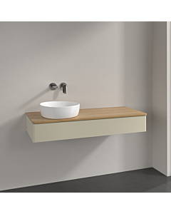 Villeroy &amp; Boch Antao vanity unit K11011HJ 120x19x50cm, washbasin top color honey oak, silk grey matt lacquer