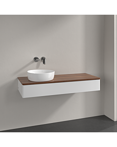 Villeroy &amp; Boch Antao vanity unit K11012GF 120x19x50cm, washbasin top color warm walnut, glossy white lacquer