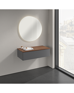 Villeroy &amp; Boch Antao Sideboard K40002GK 1 drawer, 1000 x 268 x 500 mm, smooth front, Anthracite Matt Lacquer / Warm Walnut