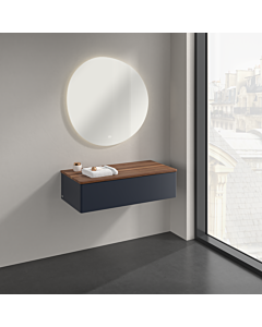 Villeroy und Boch Antao Sideboard K40002HG 100x26,8x50cm, Waschbeckenplattenfarbe warm walnut, midnight blue matt lacquer