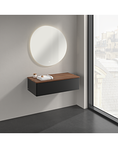 Villeroy &amp; Boch Antao sideboard K40002PD 100x26.8x50cm, washbasin top color warm walnut, black matt lacquer