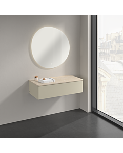 Villeroy &amp; Boch Antao sideboard K40003HJ 100x26.8x50cm, washbasin top color botticino, silk grey matt lacquer