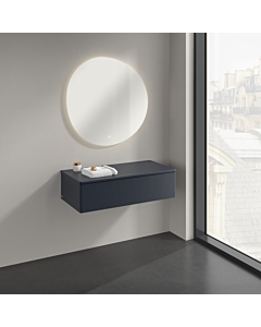 Buffet Villeroy &amp; Boch Antao K40100HG 100 x 26,8 x 50 cm, plan vasque laqué couleur bleu nuit mat