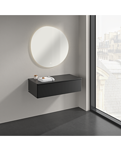 Buffet Villeroy &amp; Boch Antao K40100PD 100 x 26,8 x 50 cm, plan vasque laquée couleur, laque noire mate