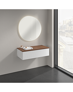 Villeroy und Boch Antao Sideboard K40102GF 100x26,8x50cm, Waschbeckenplattenfarbe warm walnut, glossy white lacquer