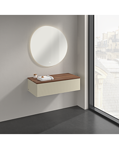 Villeroy und Boch Antao Sideboard K40102HJ 100x26,8x50cm, Waschbeckenplattenfarbe warm walnut, silk grey matt lacquer