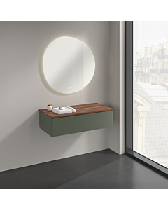 Villeroy &amp; Boch Antao sideboard K40102HL 100x26.8x50cm, washbasin top color warm walnut, leaf green matt lacquer