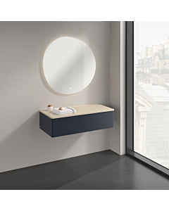 Villeroy &amp; Boch Antao sideboard K40103HG 100x26.8x50cm, washbasin top color botticino, midnight blue matt lacquer