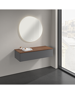 Villeroy und Boch Antao Sideboard K41002GK 1 Auszug, 1200 x 268 x 500 mm, Front ohne Struktur, Anthracite Matt Lacquer / Warm Walnut