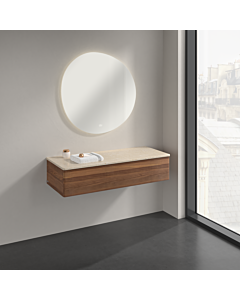 Villeroy &amp; Boch Antao Sideboard K41003HM 120x26.8x50cm, washbasin top color botticino, warm walnut