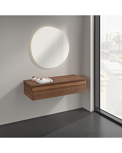 Buffet Villeroy &amp; Boch Antao K41102HM 120 x 26,8 x 50 cm, plan vasque couleur noyer chaud, noyer chaud