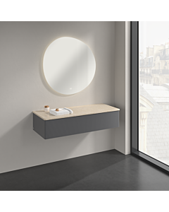 Buffet Villeroy &amp; Boch Antao K41103GK 120 x 26,8 x 50 cm, plan vasque couleur Botticino, laque anthracite mate