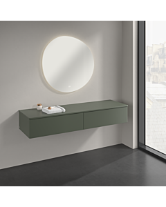 Buffet Villeroy &amp; Boch Antao K42000HL 160 x 26,8 x 50 cm, couleur du plan vasque : laque mate vert feuille