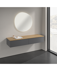 Villeroy und Boch Antao Sideboard K42001GK 160x26,8x50cm, Waschbeckenplattenfarbe honey oak, anthracite matt lacquer