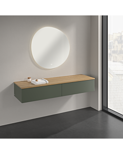 Villeroy &amp; Boch Antao Sideboard K42001HL 160x26.8x50cm, washbasin top color honey oak, leaf green matt lacquer