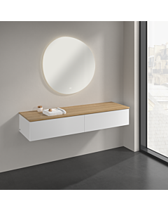 Villeroy &amp; Boch Antao Sideboard K42001MT 160x26.8x50cm, washbasin top color honey oak, white matt lacquer