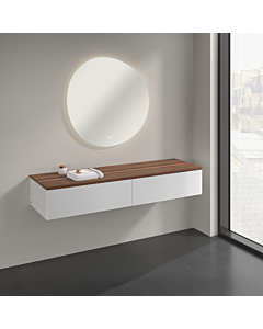 Villeroy und Boch Antao Sideboard K42002GF 160x26,8x50cm, Waschbeckenplattenfarbe warm walnut, glossy white lacquer