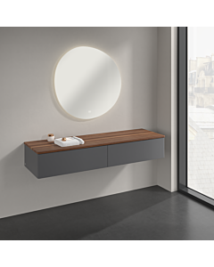 Villeroy und Boch Antao Sideboard K42002GK 160x26,8x50cm, Waschbeckenplattenfarbe warm walnut, anthracite matt lacquer