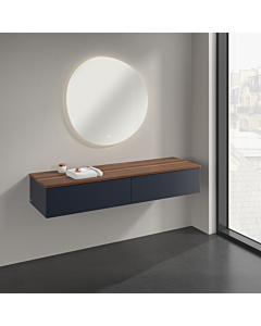 Villeroy &amp; Boch Antao Sideboard K42002HG 160x26.8x50cm, washbasin top color warm walnut, midnight blue matt lacquer