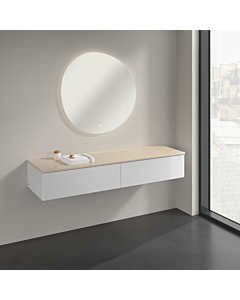 Villeroy und Boch Antao Sideboard K42003GF 160x26,8x50cm, Waschbeckenplattenfarbe botticino, glossy white lacquer