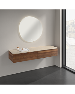 Villeroy &amp; Boch Antao Sideboard K42003HM 160x26.8x50cm, washbasin top color botticino, warm walnut