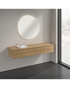 Buffet Villeroy &amp; Boch Antao K42101HN 160 x 26,8 x 50 cm, plan vasque couleur chêne miel, chêne miel