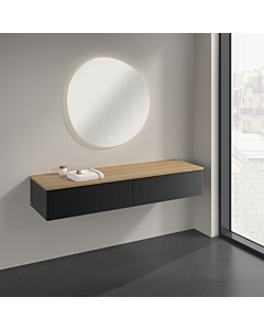 Villeroy und Boch Antao Sideboard K42101PD 160x26,8x50cm, Waschbeckenplattenfarbe honey oak, black matt lacquer