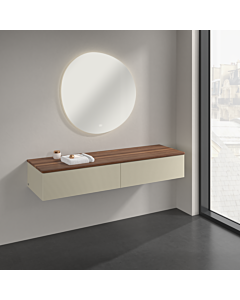 Villeroy &amp; Boch Antao sideboard K42102HJ 160x26.8x50cm, washbasin top color warm walnut, silk grey matt lacquer