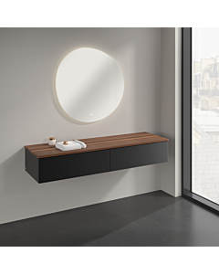 Villeroy &amp; Boch Antao Sideboard K42102PD 160x26.8x50cm, washbasin top color warm walnut, black matt lacquer