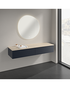 Villeroy und Boch Antao Sideboard K42103HG 160x26,8x50cm, Waschbeckenplattenfarbe botticino, midnight blue matt lacquer