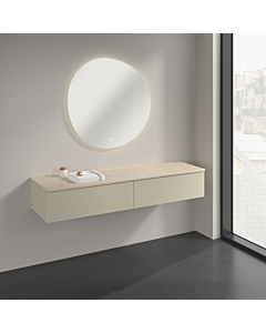 Villeroy &amp; Boch Antao sideboard K42103HJ 160x26.8x50cm, washbasin top color botticino, silk grey matt lacquer