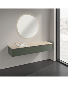 Villeroy und Boch Antao Sideboard K42103HL 160x26,8x50cm, Waschbeckenplattenfarbe botticino, leaf green matt lacquer